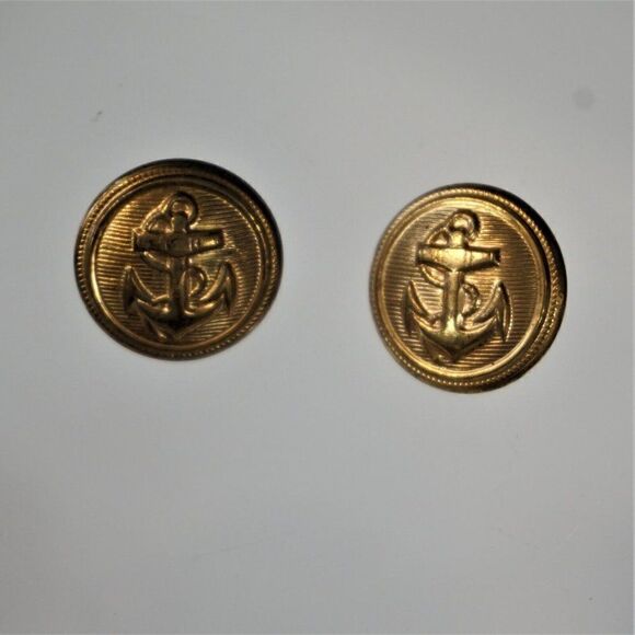 Vintage Anchor Buttons Gold Tone Lot Of 8 - Picture 8 of 9